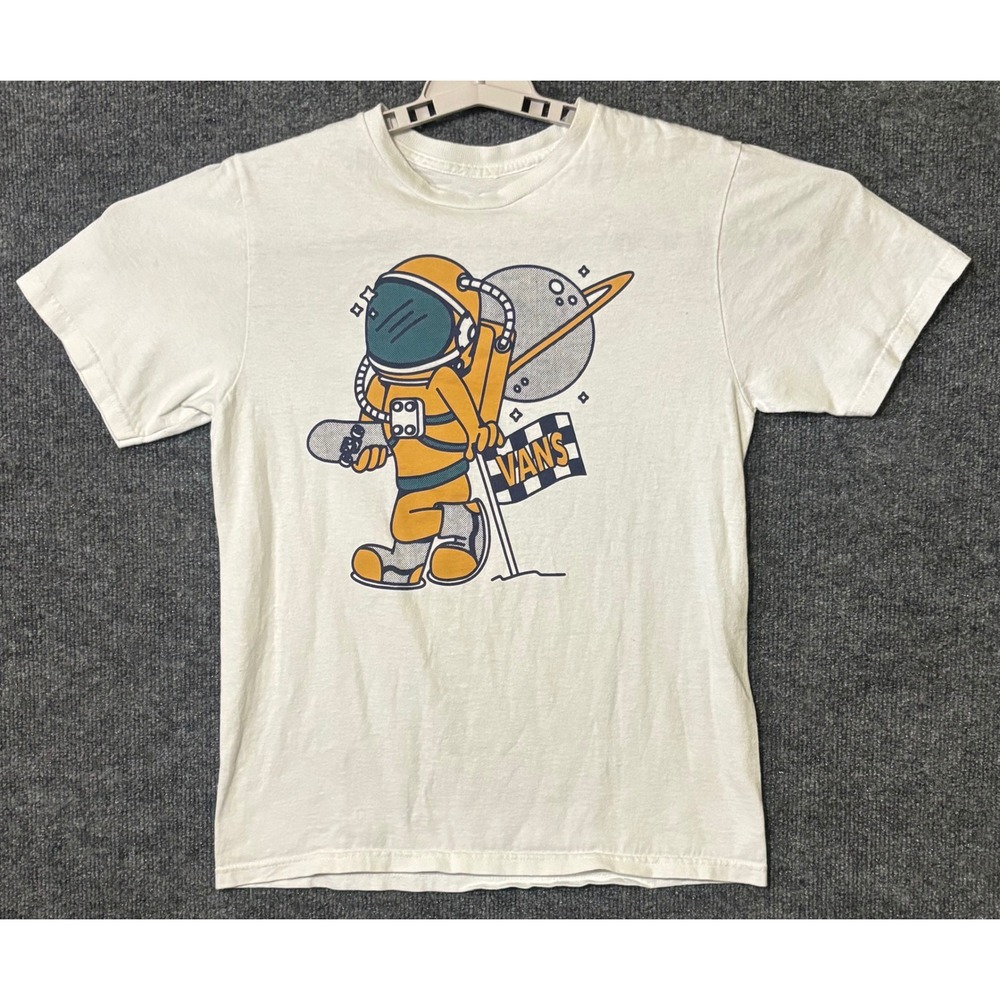 Vans Off The Wall Kids Large T-Shirt White Astronaut Skater Graphic